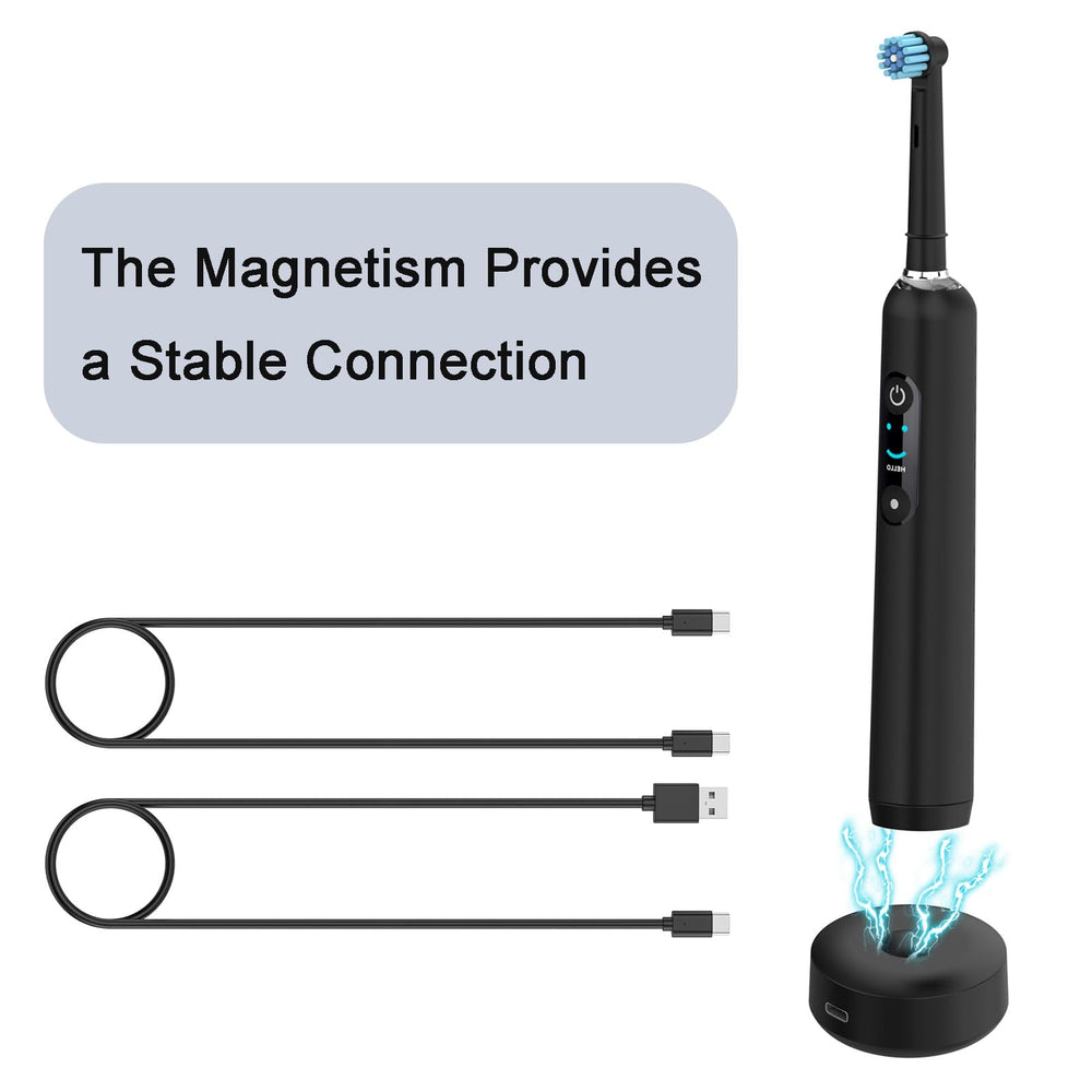 Magnetic base secures Oral-B iO toothbrush during charging
