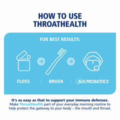 Bottle of BLIS ThroatHealth K12 60 lozenges with vanilla flavor
