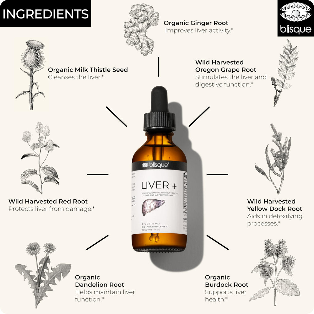 Milk thistle, ginger, Oregon grape, dandelion and red root ingredients