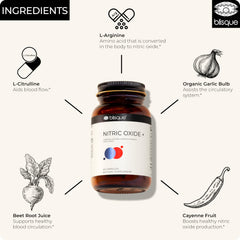 Nutrition facts panel of Blisque bottle