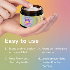 All-natural ingredients label on Bliss Energetics Puddy