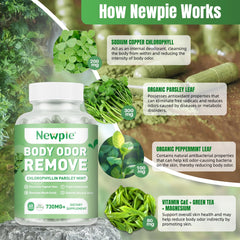 Newpie capsules spilling from bottle