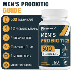 Probiotics helping for bloating, gut health and immunity in men