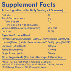 Close-up of chewable bloating relief gummies