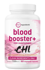 Micro Ingredients Blood Booster+ Iron Supplement bottle with 60 veggie capsules