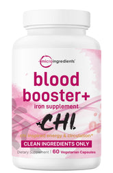 Micro Ingredients Blood Booster+ Iron Supplement bottle with 60 capsules