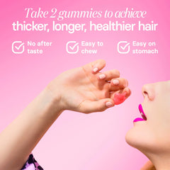 Lifestyle shot promoting healthy hair and nails
