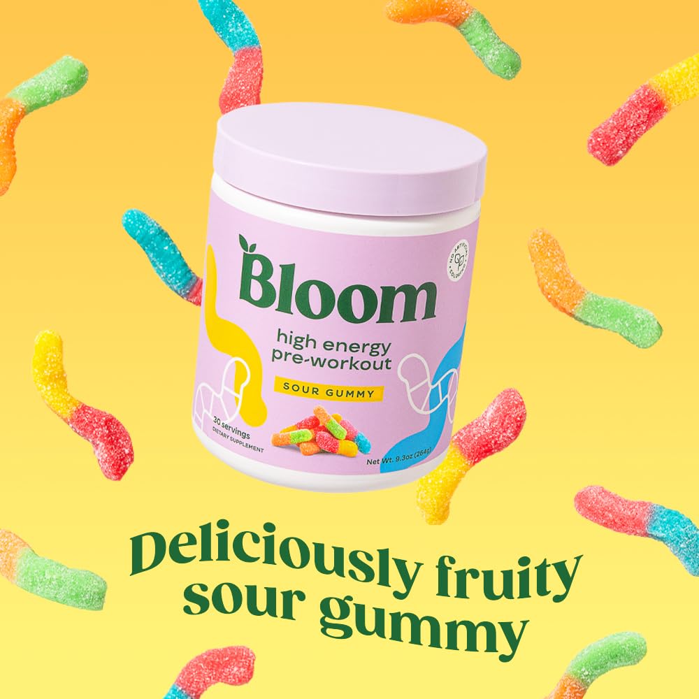 Bloom Pre Workout Powder Blue Raspberry flavor canister