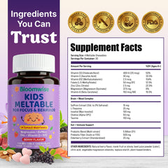 Bloomwise meltable tablet close-up highlighting smooth texture and fast dissolve benefit