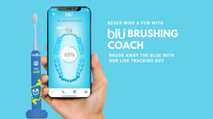 Child brushing with Blu Smart electric toothbrush