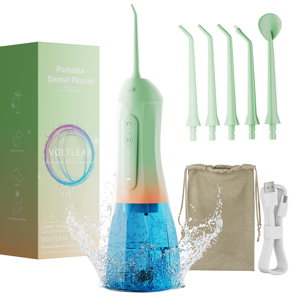 Two water flossers with travel bag and accessories