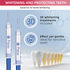 Blue LED accelerator light speeds whitening and reduces sensitivity