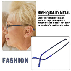 Blue eyeglass temple replacement arm with joint