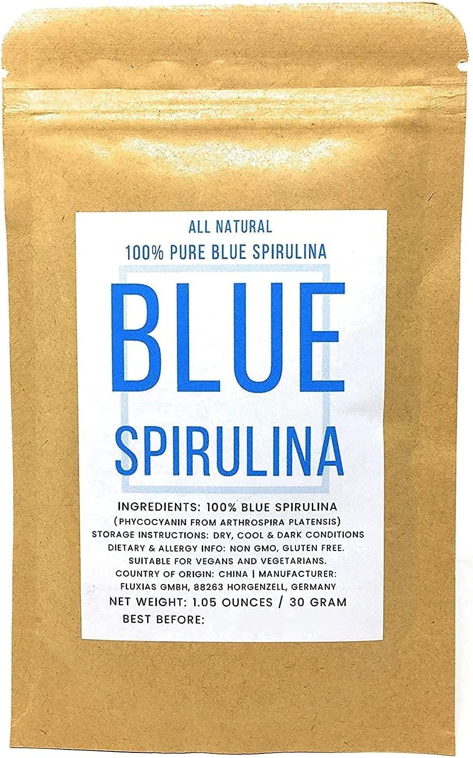 Blue Spirulina latte in a cup