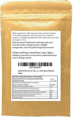 Kraft paper packaging of blue spirulina powder
