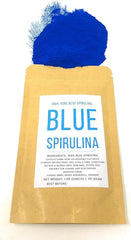 Color swatch comparing blue spirulina color to other natural colorings