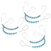 Three blue teeth retainer braces set for orthodontic teaching.