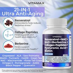 Blend of blueberry extract, quercetin and grapeseed extract