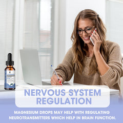 Blueberry flavored magnesium liquid drops