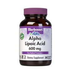 BlueBonnet Alpha Lipoic Acid 600mg bottle front supports nerve health
