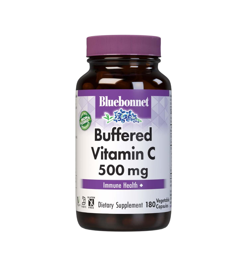 BlueBonnet Buffered Vitamin C-500 mg Vegetable Capsules front label