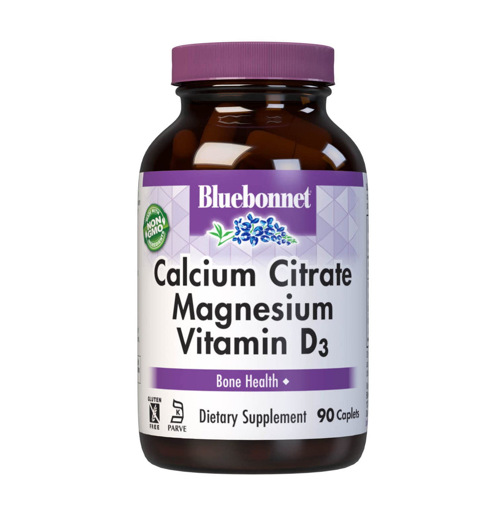 Bluebonnet Calcium Citrate Magnesium Vitamin D3 Caplets bottle label