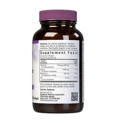 Bottle label showing ingredients and supplement facts