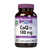 BlueBonnet CoQ-10 Vegetarian Capsules bottle - front view - 100 mg, 90 count