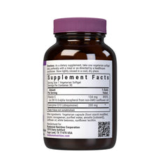 Close-up of Bluebonnet CoQ10 200mg Softgels bottle label