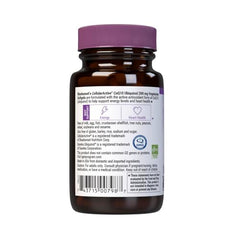 Label showing Kaneka ubiquinol active form in Bluebonnet CoQ10 supplement