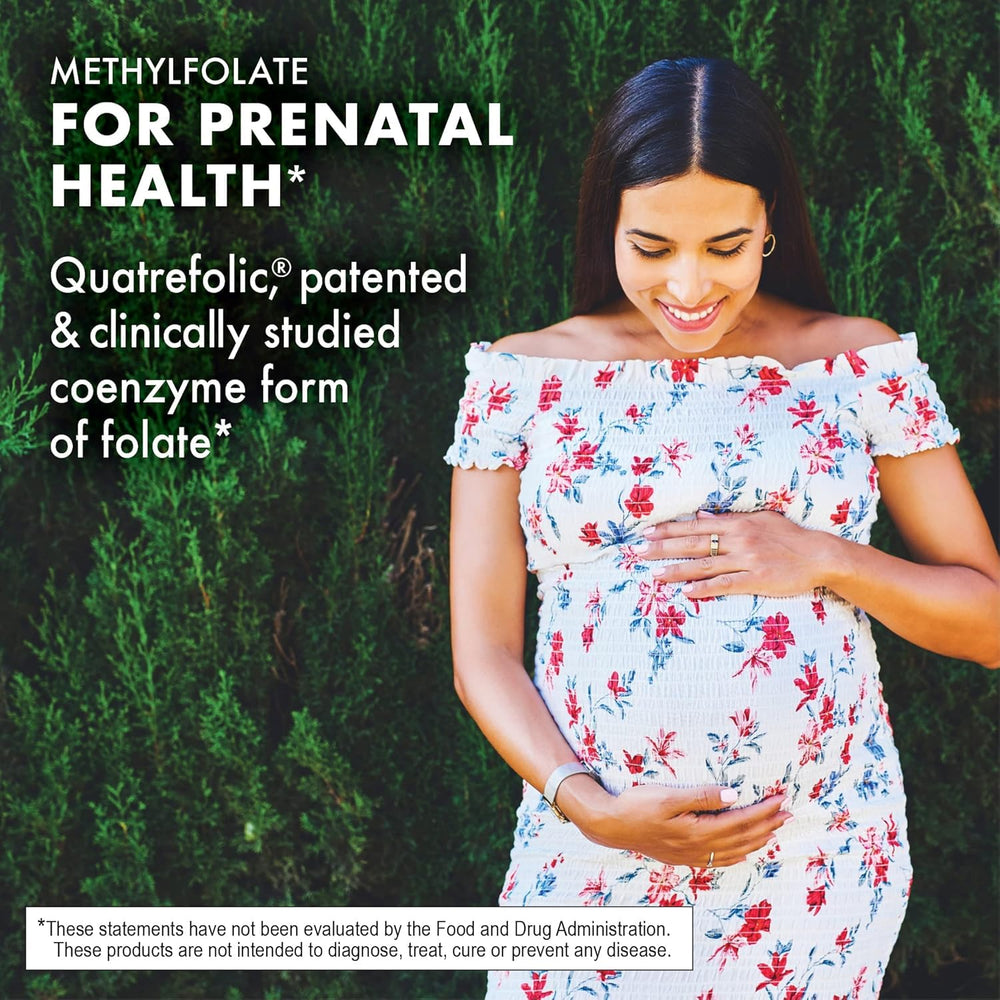 5-MTHF folate information symbol and prenatal vitamin badge