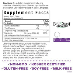 Close-up of Raspberry flavor Vitamin D3 2000 IU EarthSweet chewables