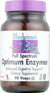 BlueBonnet Full Spectrum Optimum Enzymes vegetarian capsule bottle label - 90 count