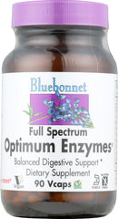 BlueBonnet Full Spectrum Optimum Enzymes vegetarian capsule bottle label - 90 count