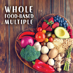 Ingredients panel showing whole-food vegetable blend and enzyme blend