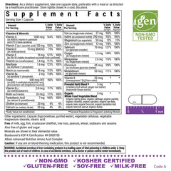 Close-up of prenatal multivitamin capsule showing ingredients