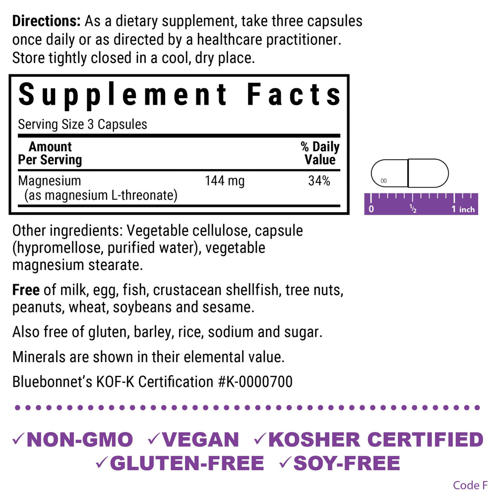 Close-up of Magtein Magnesium L-Threonate on bottle