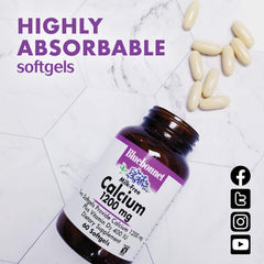 Supplement facts panel for Bluebonnet Milk-Free Calcium + D3