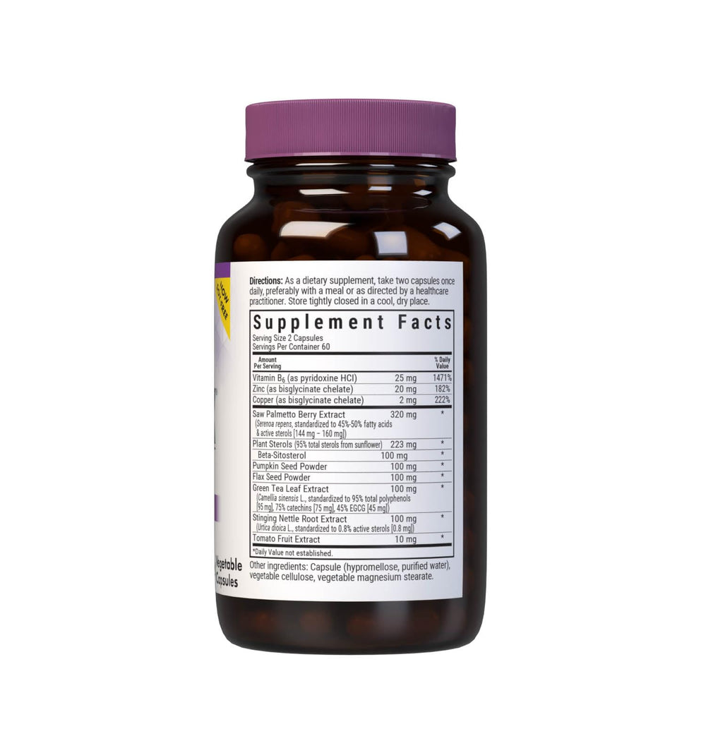 Ingredients and label close-up for BlueBonnet MPX1000 Prostate Support Supplement