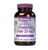 Bluebonnet Albion chelated iron 27 mg bottle label