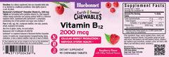 BlueBonnet Vitamin B12 2000 mcg Raspberry chewables – dairy-free vegan