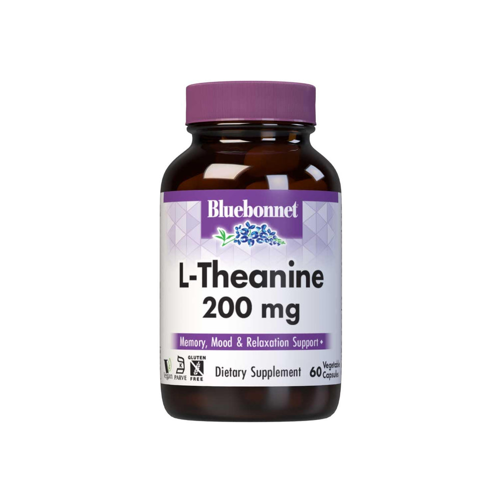 Bluebonnet Nutrition L-Theanine 200mg bottle front label