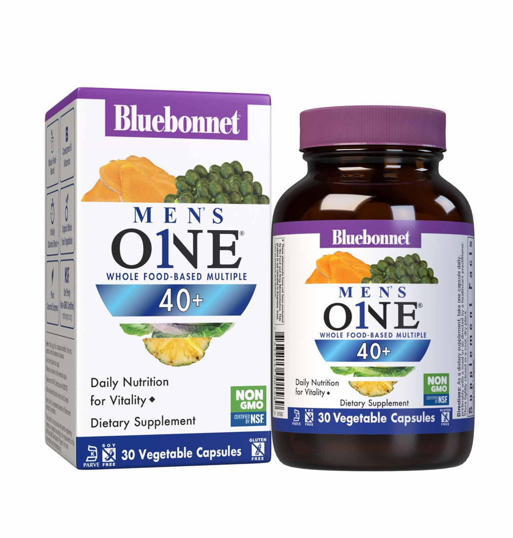 BlueBonnet Nutrition Men's ONE 40+ bottle front label