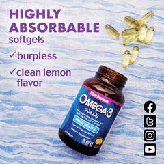 Sustainably sourced wild-caught omega-3 fish oil illustration