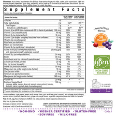 Assorted animal-shaped chewable tablets in mixed fruit flavors