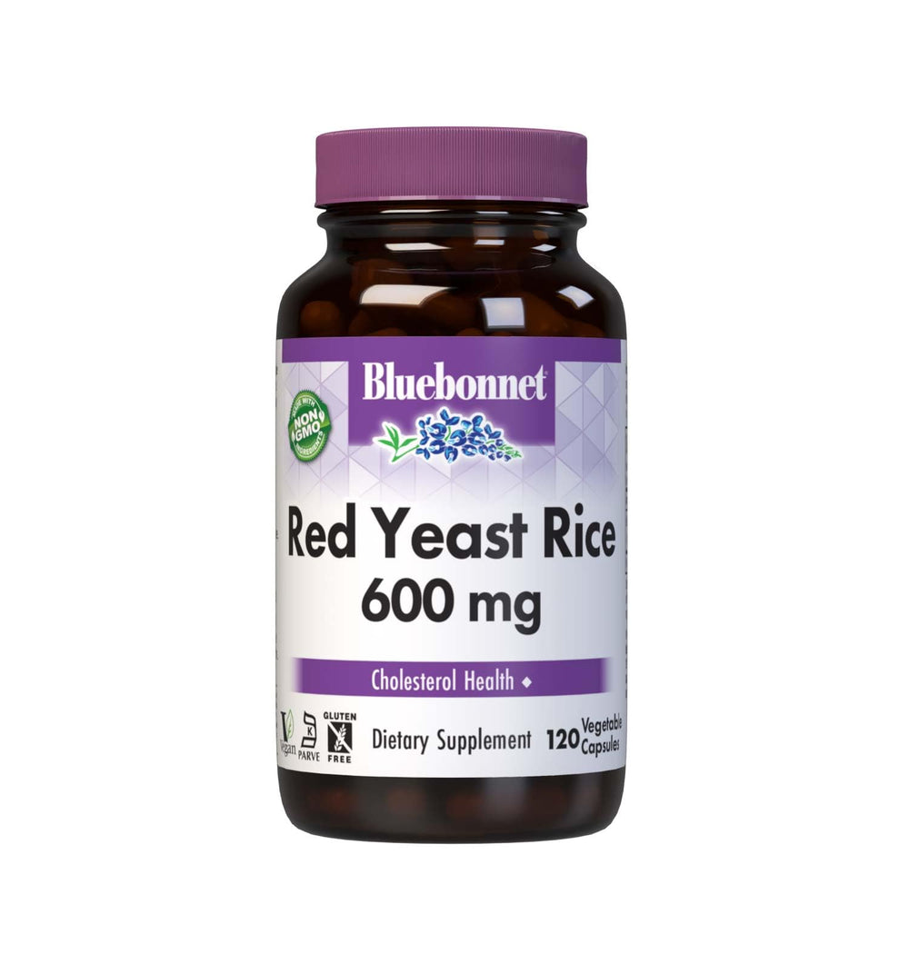 Bluebonnet Nutrition Red Yeast Rice 600 mg Vegetable Capsules bottle and label