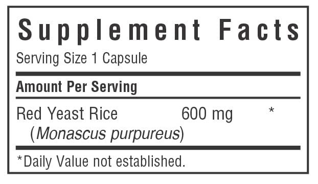 Certification icons on Bluebonnet Red Yeast Rice 600 mg bottle: Non-GMO, Vegan, Kosher, Gluten-Free