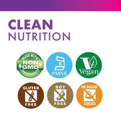 Allergen-free labeling showing dairy-free, soy-free, gluten-free