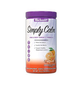 Front label of Bluebonnet Simply Calm Powder in orange citrus flavor