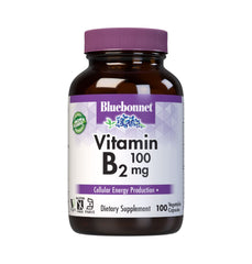 Bluebonnet Vitamin B2 100 mg capsules bottle close-up
